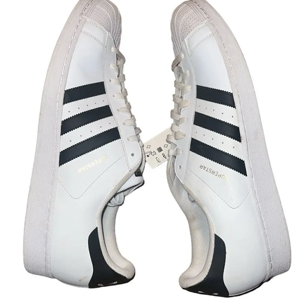 Adidas Originals Superstar Foundation in White and Black Size 19